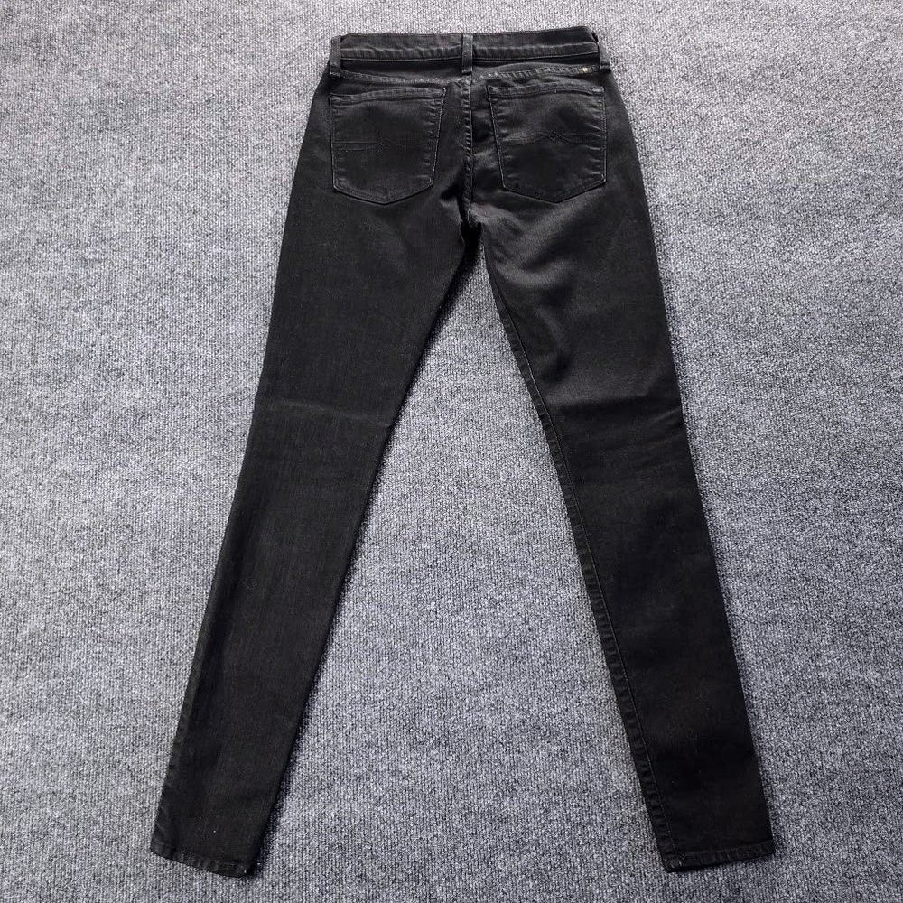 Lucky Brand Charlie Skinny Jeans‎ Womens 2 26 Black Denim Made in USA Low Rise - Picture 2 of 10